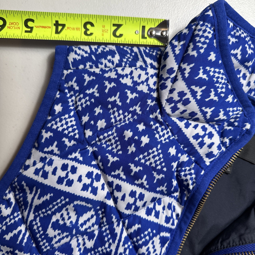Women's J. Crew Blue Fair Isle Down Puffer Vest Size Small PETITE Winter Holiday - Picture 9 of 9